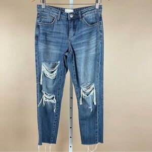 Gilded Intent Size 26 Distressed Mom Jean Boyfriend Raw Hem High Waist Beach